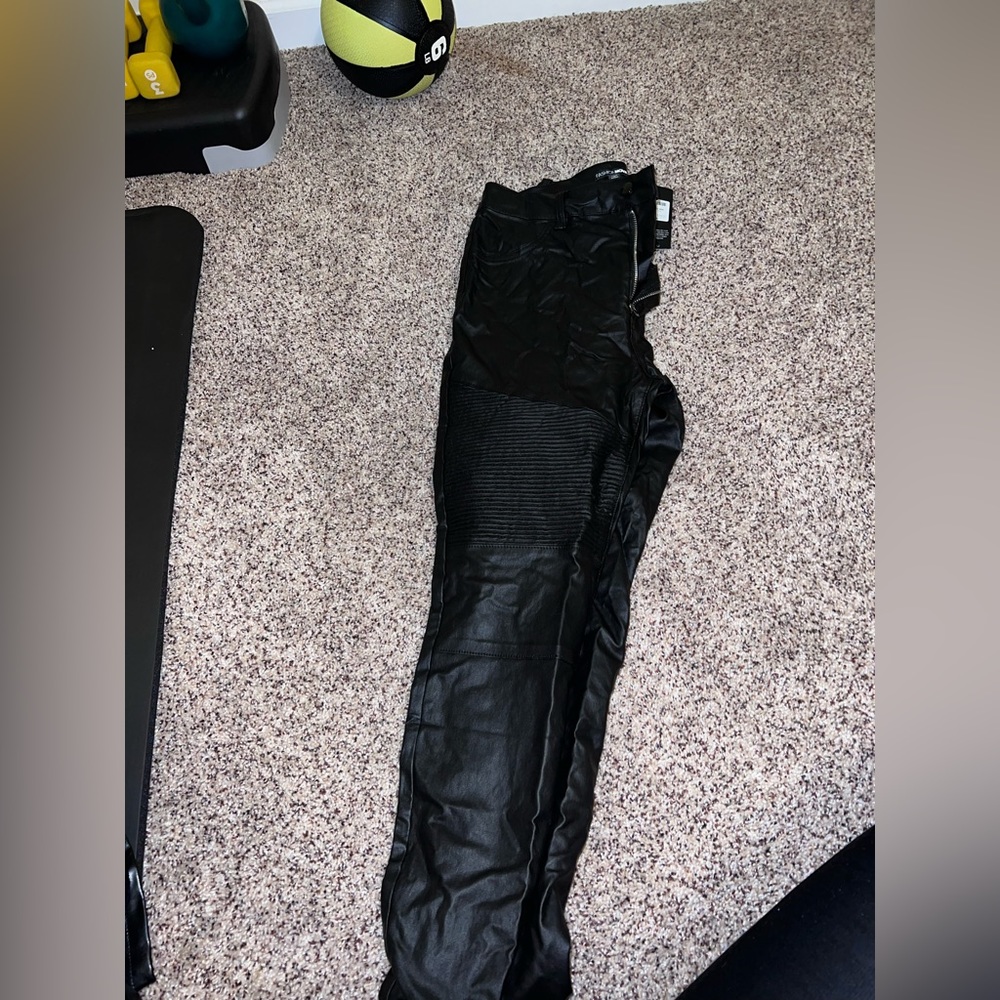 Black leather pants
